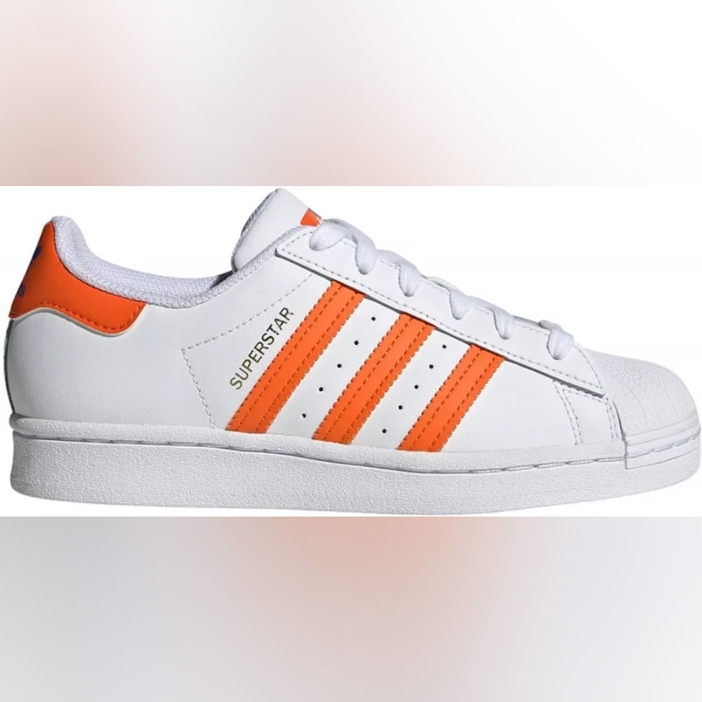 Adidas Superstar J Footwear White/Blue-Gold Metallic FZ0648